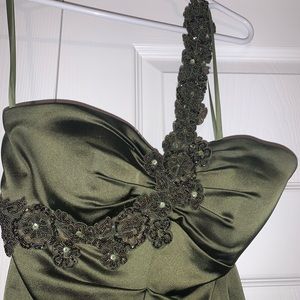 Cache olive green formal midi dress